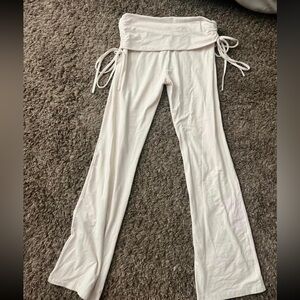 White Soft Ribbed Pants
